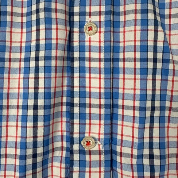Southern Tide Mens Large Blue Plaid Vented Long Sleeve Button Up Classic Fit - Picture 4 of 16